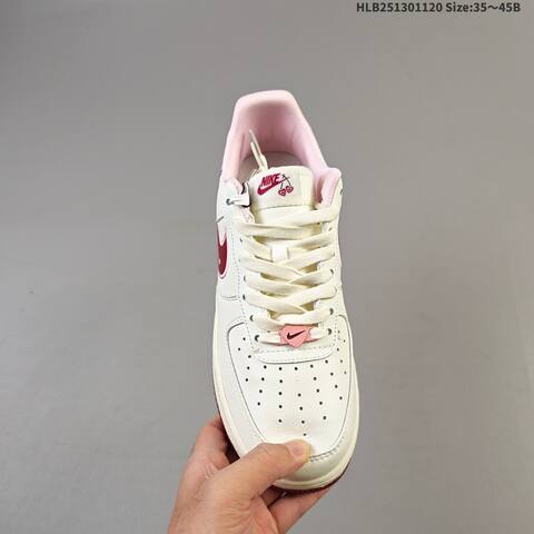 Nike Air Force 1 07 Low Sail Light Pink Dark Red EU 35-45 Sneaker - Unisex (BS-63384)