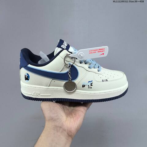 Nike Air Force 1 07 Off White Black Navy Blue EU 36 45 Sneaker EU 36-45 - Unisex (BS-61375)
