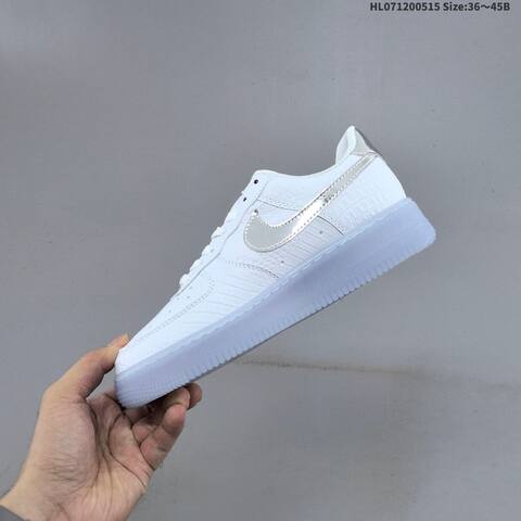 Nike Air Force 1 07 Low White Metallic Silver Ice Blue EU 36-45 Sneaker - Unisex (BS-60315)