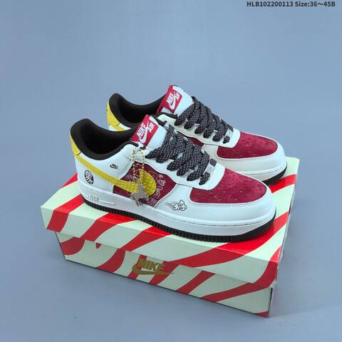 Nike Air Force 1 07 LV8 Off White Red Black Gold EU 36-45 Sneaker - Unisex (BS-62019)