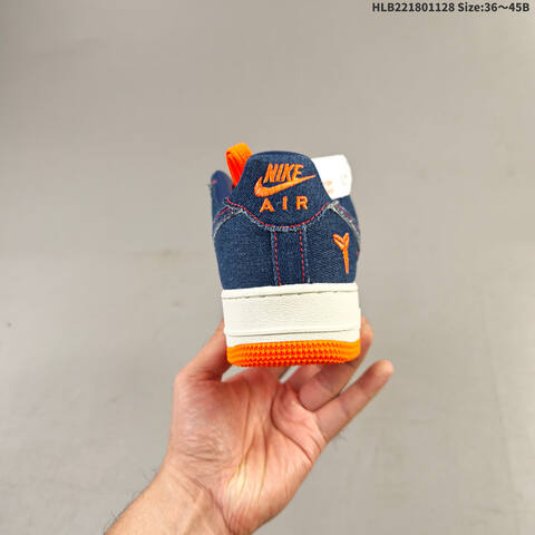 Nike Air Force 1 07 CW2288-111 Blue Orange White EU 36-45 Sneaker - Unisex (BS-62989)