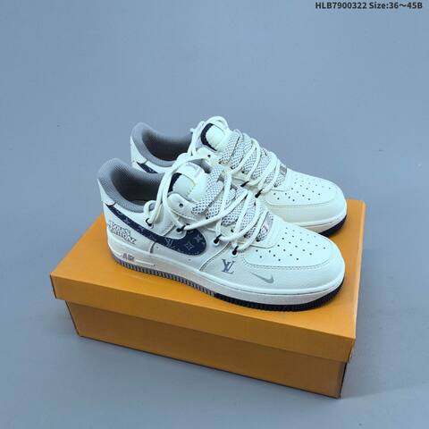 Nike Air Force 1 07 Low Supreme White Navy Grey Beige Black EU 36-45 Sneaker - Unisex (BS-61195)