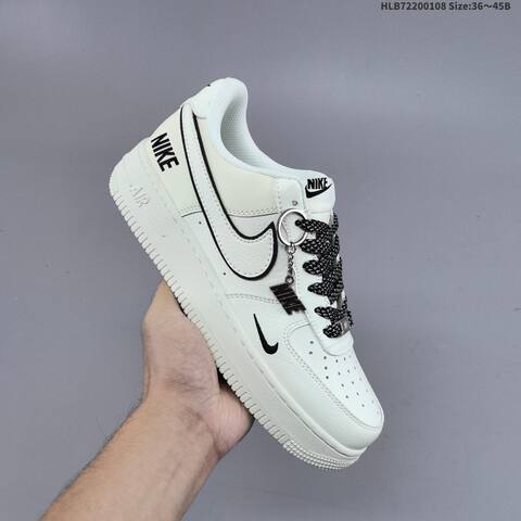 Nike Air Force 1 07 White Gray Black EU 36-45 Sneaker - Unisex (BS-62139)