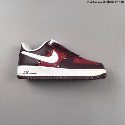 Nike Air Force 1 07 Burgundy Red White Gold EU 36-45 Sneaker - Unisex (BS-62666)