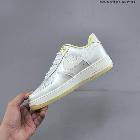 Nike Air Force 1 07 Metallic Silver Pale Yellow White EU 36-45 Sneaker - Unisex (BS-60284)