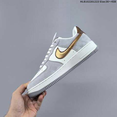 Nike Air Force 1 Low Grey White Bronze Off White Black EU 36-45 Sneaker - Unisex (BS-62501)