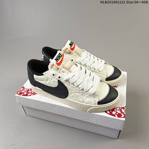 Nike Blazer Low 77 JUMBO White Black Red Beige EU 36-45 Skate Shoe - Unisex (BS-63306)