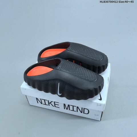 Nike 001 HQ4307 Black White Grey Orange EU 40-45 Slides - Men's (BS-60804)
