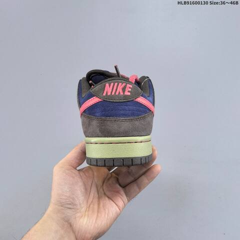 Nike SB Dunk Low Navy Blue Dark Brown Coral Light Olive EU 36-46 Skate Shoe - Unisex (BS-61640)