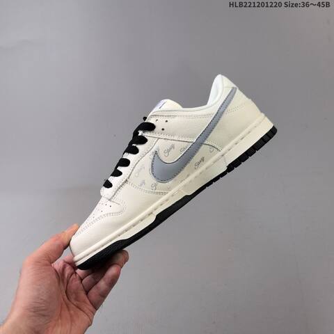 Nike SB Dunk Low Off White Light Grey Black EU 36-45 Skate Shoe - Unisex (BS-62545)