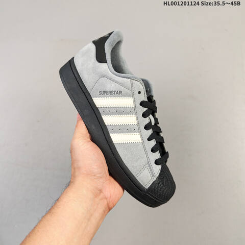 Adidas Superstar 2 Grey Black Cream White EU 35 5-45 Skate Shoe - Unisex (BS-65495)