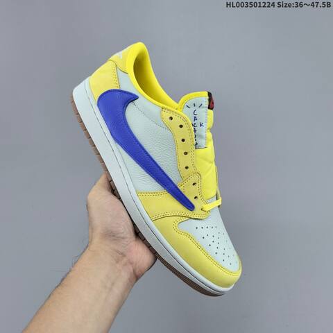 Travis Scott x Air Jordan 1 Low OG Canary Yellow 7 0 AIR JORDAN 1 Aj1 Lifestyle (BS-67289)