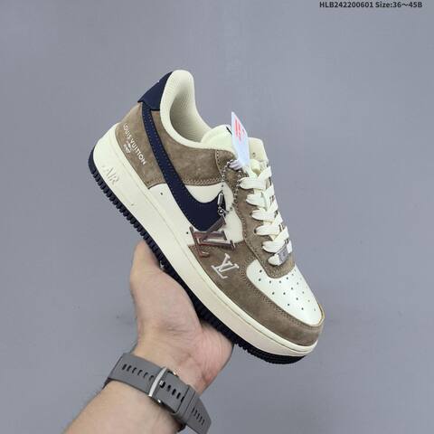 Nike Air Force 1 07 Low Brown Cream Navy White EU 36-45 Sneaker - Unisex (BS-60020)