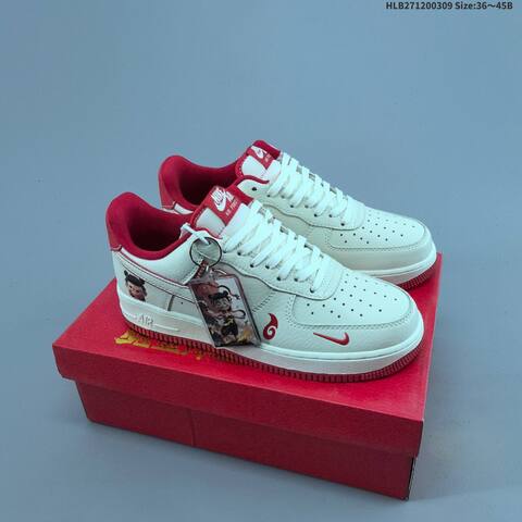 Nike Air Force 1 07 Low Black Off White Dark Gray Red EU 36 45 Sneaker EU 36-45 - Unisex (BS-61414)