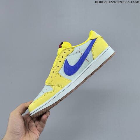 Travis Scott x Air Jordan 1 Low OG Canary Yellow 7 0 AIR JORDAN 1 Aj1 Lifestyle (BS-67289)