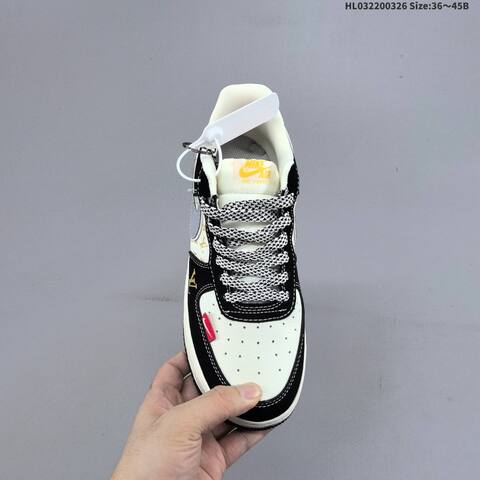Nike Air Force 1 07 LV8 Black White Grey Gold EU 36-45 Sneaker - Unisex (BS-61118)