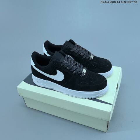 Nike Air Force 1 07 Low Light Grey White Blue Orange EU 36-45 Sneaker - Unisex (BS-62003)