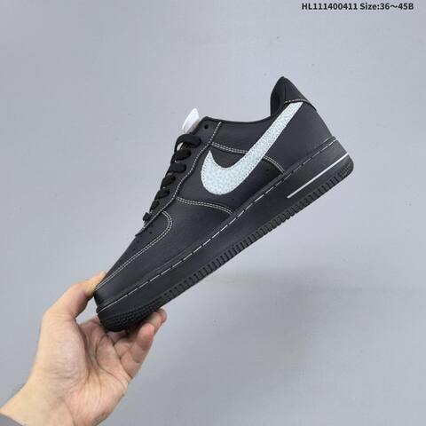 Nike Air Force 1 07 Black Silver EU 36-45 Sneaker - Unisex (BS-60813)