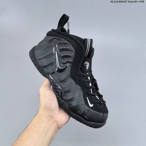 Nike Air Foamposite One Black White Blue EU 40-47 Basketball Shoe - Men's (BS-62166)