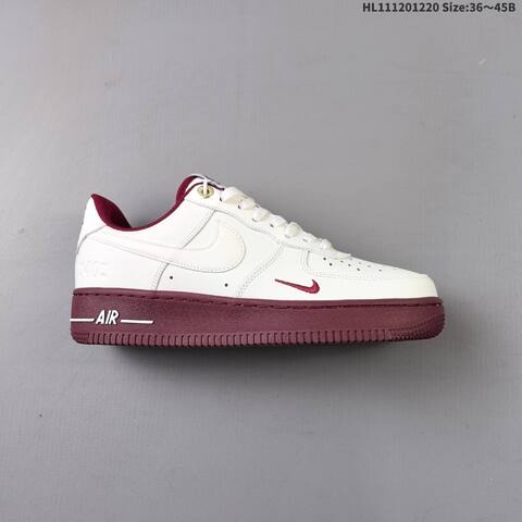 Nike Air Force 1 07 Low White Burgundy Gold White Pink Light Blue EU 36 45 Sneaker EU 36-45 - Unisex (BS-62547)