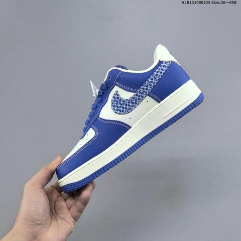 Nike Air Force 1 07 LV8 Royal Blue Off White Silver EU 36-45 Sneaker - Unisex (BS-61758)