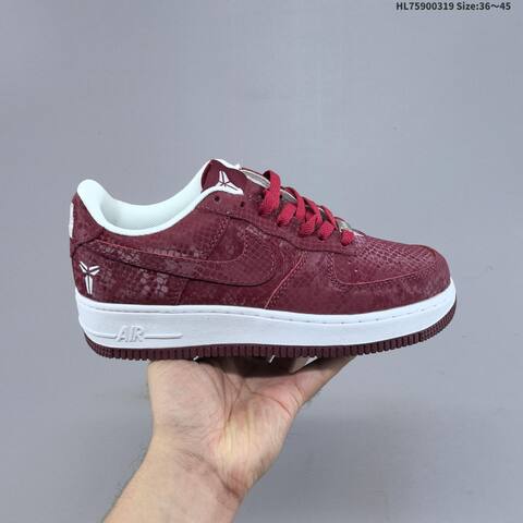 Nike Air Force 1 07 Kobe White Burgundy EU 36-45 Sneaker - Unisex (BS-61257)