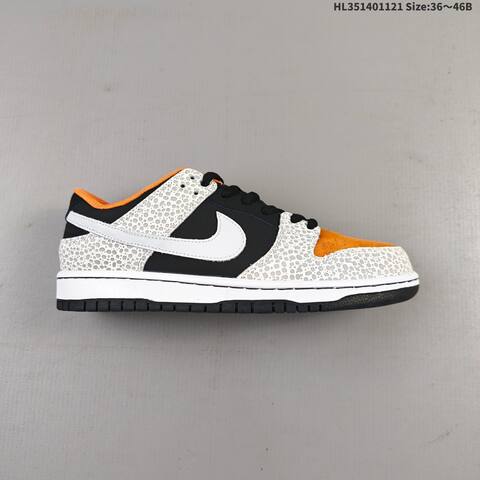 Nike SB Dunk Low Pro Black Orange White Grey EU 36-46 Skate Shoe - Unisex (BS-63309)