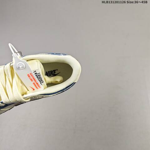 Nike SB Dunk Low Cream White Navy Blue EU 36-45 Skate Shoe - Unisex (BS-63028)