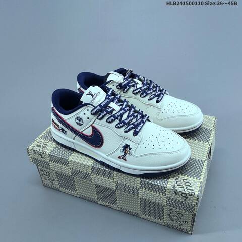 Nike Dunk SB Low Off White Navy Blue Red EU 36-45 Skate Shoe - Unisex (BS-62079)