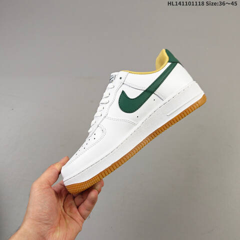 Nike Air Force 1 07 White Dark Green Yellow EU 36-45 Sneaker - Unisex (BS-63507)
