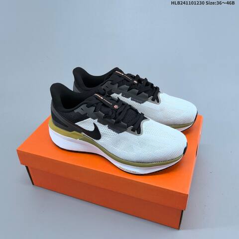 Nike Air Zoom Structure 25 Black White Olive EU 36-46 Running Shoe - Unisex (BS-62308)