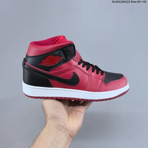 a Air Jordan 1 Mid Reverse Bred AIR JORDAN 1 Aj1 Lifestyle (BS-66864)
