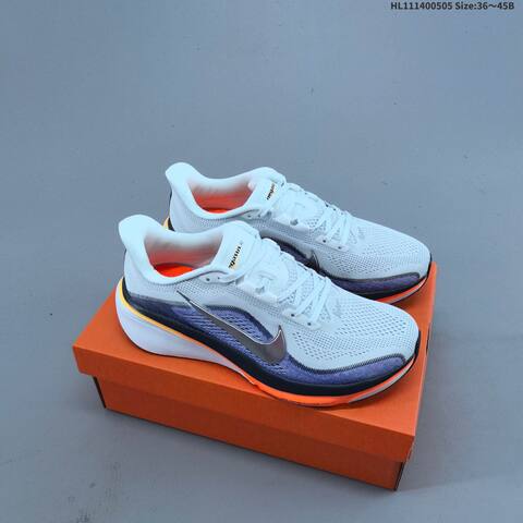 Nike Air Zoom Pegasus 42 White Purple Silver Orange Black EU 36-45 Running Shoe - Unisex (BS-60483)