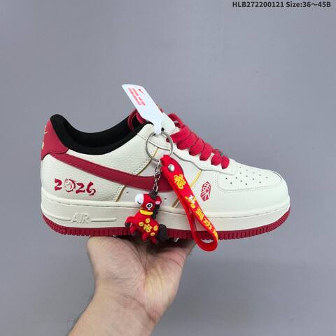 Nike Air Force 1 07 Low Off White Red Black Gold EU 36-45 Sneaker - Unisex (BS-61849)