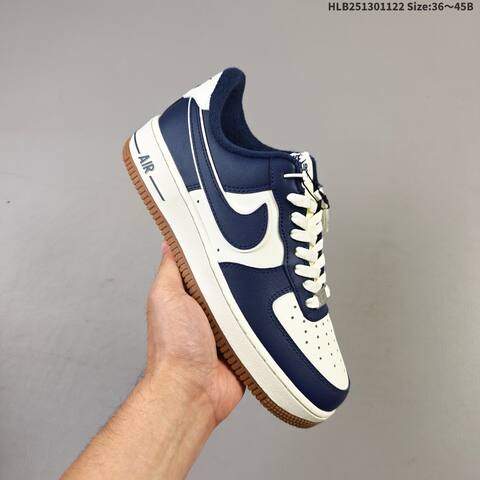 Nike Air Force 1 07 Sail Navy Burgundy Gum EU 36-45 Sneaker - Unisex (BS-63246)