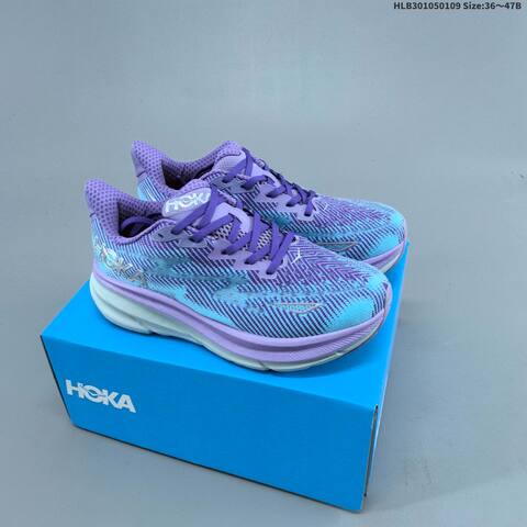 HOKA ONE ONE Clifton 9 Neon Yellow Light Blue White Orange EU 36-47 Running Shoe Running Sneakers - Unisex (BS-69409)