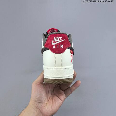 Nike Air Force 1 07 LV8 Off White Dark Grey Red Brown EU 36-45 Sneaker - Unisex (BS-61934)