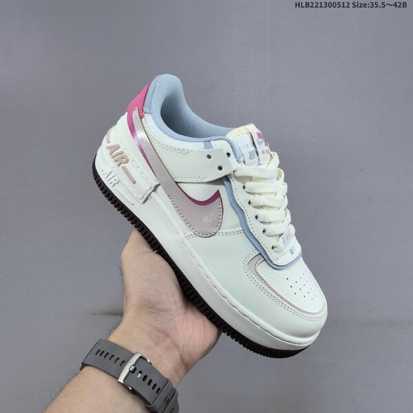 Nike WMNS Air Force 1 Shadow off white light blue pink dark brown EU 35 5-42 sneaker