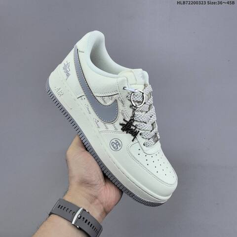 Nike Air Force 1 07 LV8 Stussy Off White Grey Black EU 36-45 Sneaker - Unisex (BS-61172)