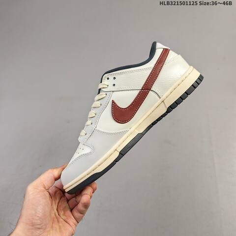 Nike SB Dunk Low Off White Burgundy Dark Navy Cream EU 36-46 Skate Shoe - Unisex (BS-63080)