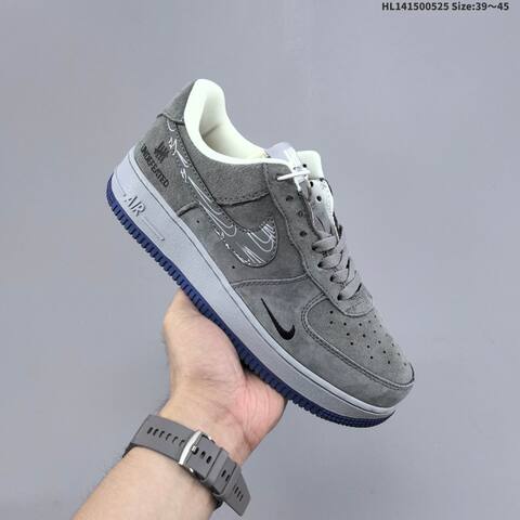 Nike Air Force 1 07 Low Black Grey White Blue EU 39-45 Sneaker - Unisex (BS-60149)