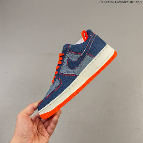 Nike Air Force 1 07 CW2288-111 Blue Orange White EU 36-45 Sneaker - Unisex (BS-62989)