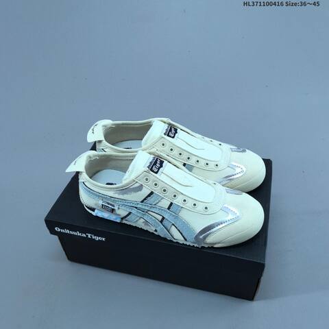 Onitsuka Tiger Mexico 66 Slip On Cream White Light Blue Silver EU 36-45 Sneaker Casual Sneakers - Unisex (BS-68903)