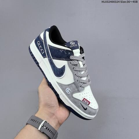 Nike SB Dunk Low Retro DIY White Navy Grey Black Red EU 36-45 Skate Shoe - Unisex (BS-61157)
