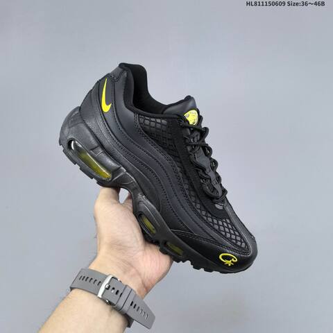 Nike Air Max 95 TT FB2709-010 Black Yellow EU 36-46 Running Shoe - Unisex (BS-59931)