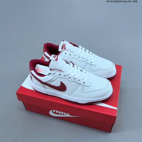Nike Big Low White Red EU 36-45 Skate Shoe - Unisex (BS-60632)