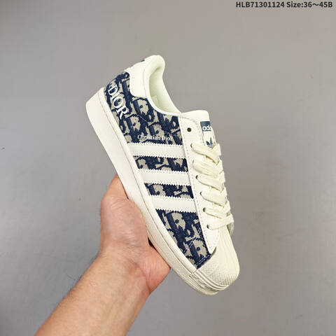 Adidas Superstar JY8913 Off White Navy Blue EU 36-45 Skate Shoe - Unisex (BS-65488)