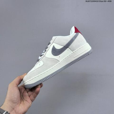 Nike Air Force 1 Low Off White Light Grey Dark Grey Red EU 36-45 Sneaker - Unisex (BS-60847)