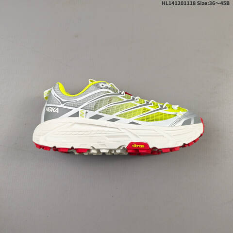 HOKA ONE ONE Mafate Three 2 White Silver Neon Yellow Red EU 36-45 Trail Shoe Trail Running Sneakers - Unisex (BS-69473)