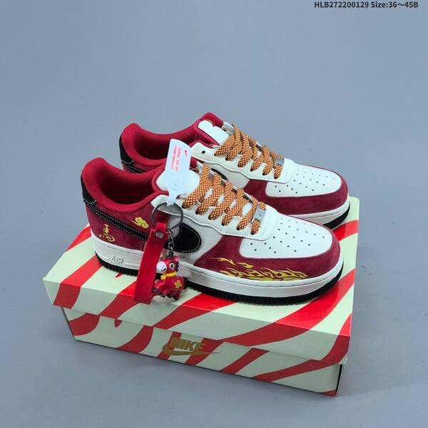Nike Air Force 1 Low light grey off white black red EU 36-45 sneaker
